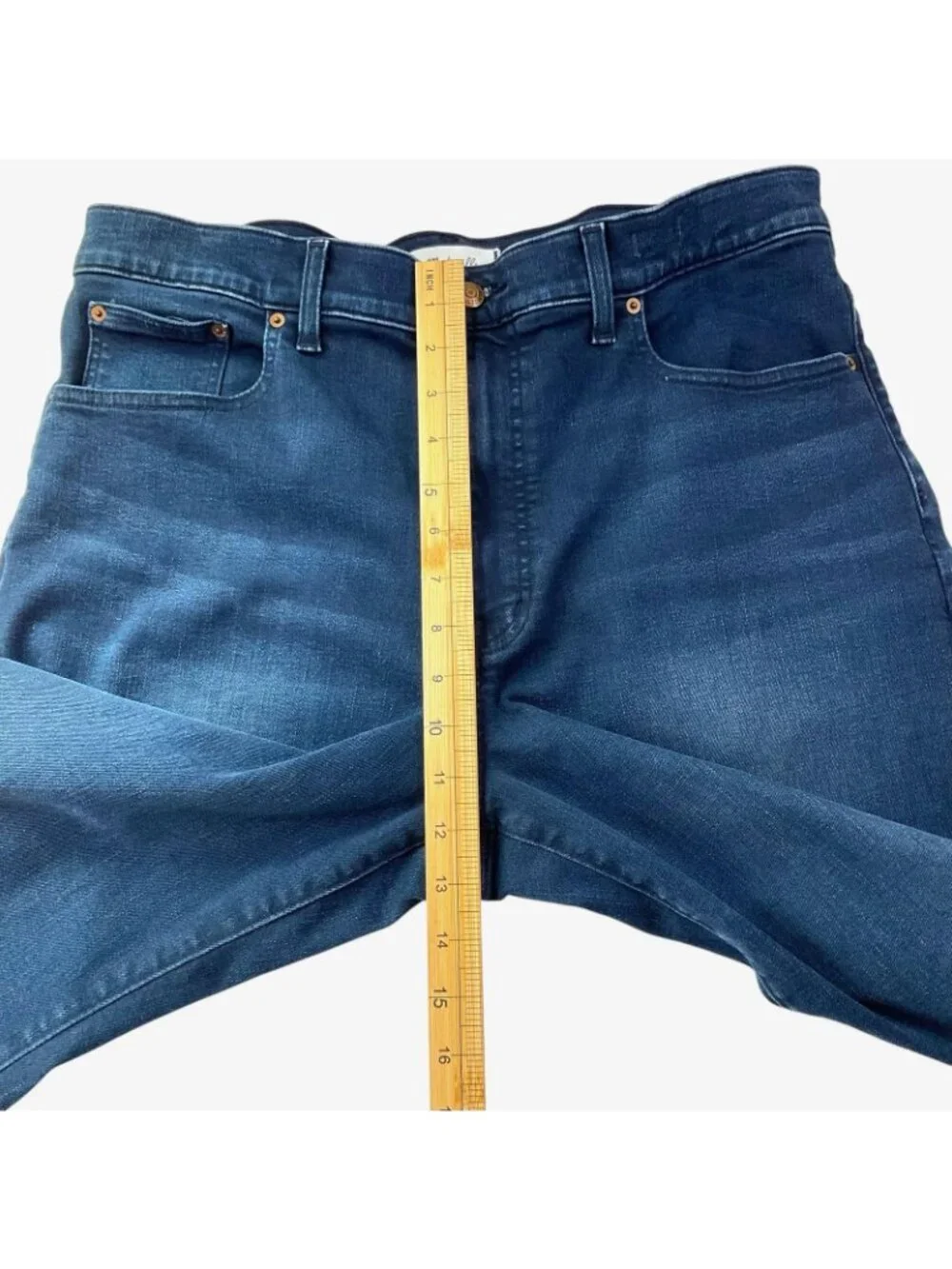 Madewell Tall Flared Wide Leg Crop Jeans Womens 32T Blue High Rise Raw Hem